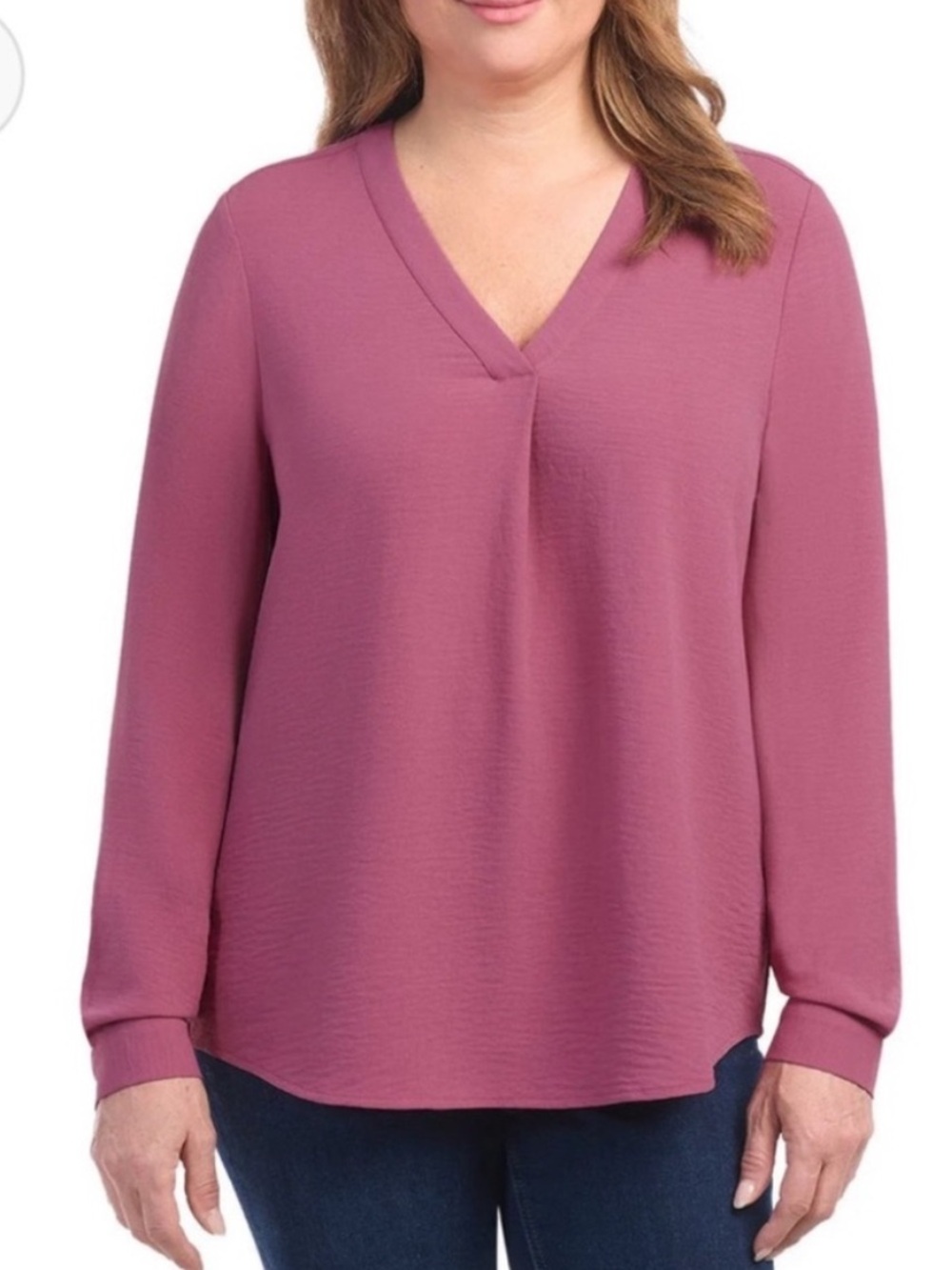 ⚠️4/$15⚠️Dalia Long Sleeve Crepe Blouse in red violet (pink) Medium